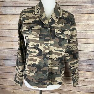 Sanctuary Small Camo Cargo Utility Jacket Military